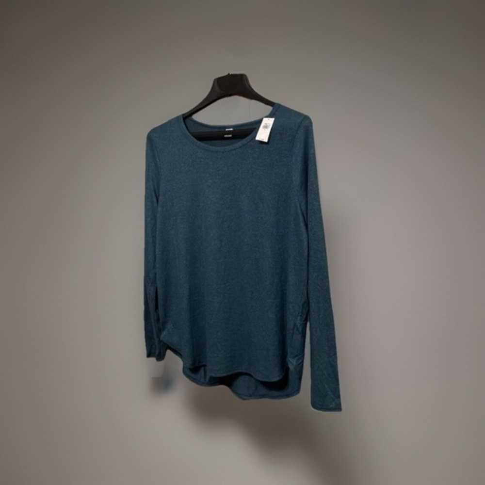 Old Navy NWT XL Solid Green Scoop Neck Long Sleeve Knit Top